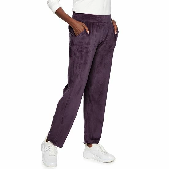 Women's Croft & Barrow® Velour Straight-Leg Pant Maroon - Image 6