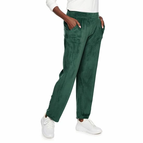 Women's Croft & Barrow® Velour Straight-Leg Pant Maroon - Image 7