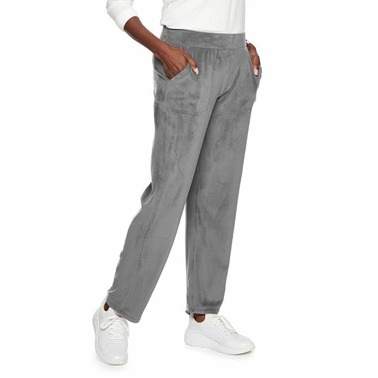 Women's Croft & Barrow® Velour Straight-Leg Pant Maroon - Image 8