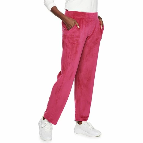Women's Croft & Barrow® Velour Straight-Leg Pant Maroon - Image 10