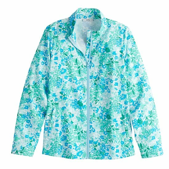 Women's Croft & Barrow® Classic Comfort Collection Zip Jacket Black - Image 3