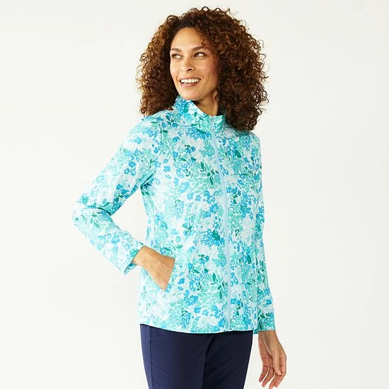 Women's Croft & Barrow® Classic Comfort Collection Zip Jacket Black - Image 4