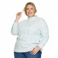 Plus Size Croft & Barrow® Microfleece Funnelneck Top Black
