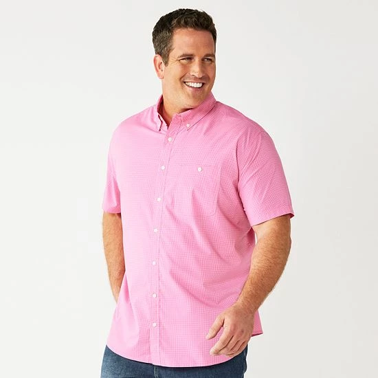 Big & Tall Croft & Barrow® Slim-Fit Performance Woven Button-Down Shirt 2 Way Marlins Mint - Image 7