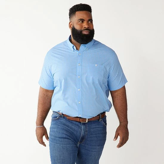 Big & Tall Croft & Barrow® Slim-Fit Performance Woven Button-Down Shirt 2 Way Marlins Mint - Image 9
