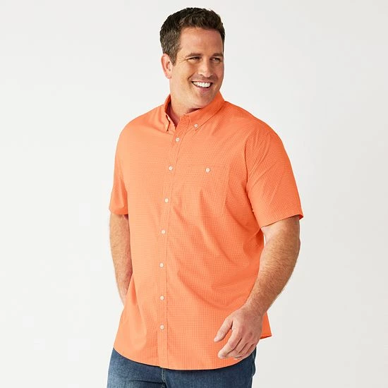 Big & Tall Croft & Barrow® Slim-Fit Performance Woven Button-Down Shirt 2 Way Marlins Mint - Image 10