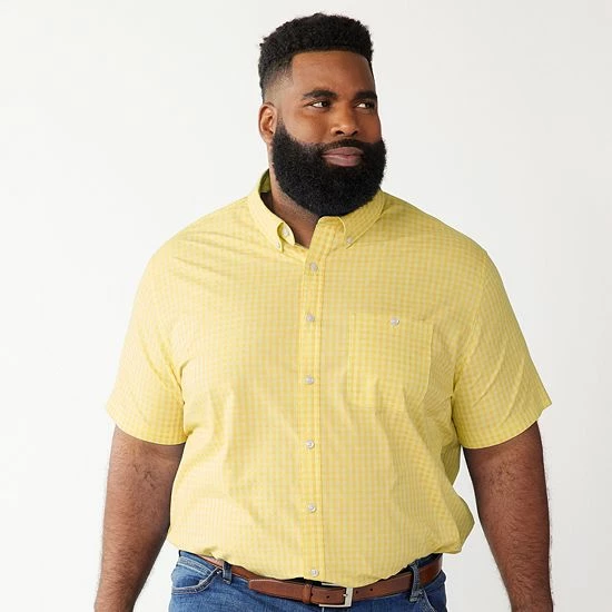 Big & Tall Croft & Barrow® Slim-Fit Performance Woven Button-Down Shirt 2 Way Marlins Mint - Image 11