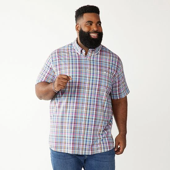 Big & Tall Croft & Barrow® Slim-Fit Performance Woven Button-Down Shirt 2 Way Marlins Mint - Image 13
