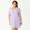 Plus Size Croft & Barrow® Short Sleeve Sleepshirt Lavender Dots