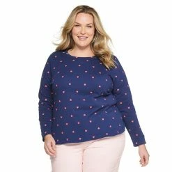 Plus Size Croft & Barrow® Athleisure Sweatshirt Blue -Croft & BarrowSales unnamed file 4515