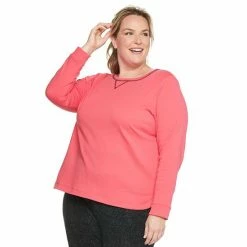Plus Size Croft & Barrow® Athleisure Sweatshirt Blue -Croft & BarrowSales unnamed file 4516