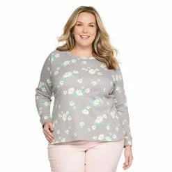 Plus Size Croft & Barrow® Athleisure Sweatshirt Blue -Croft & BarrowSales unnamed file 4518
