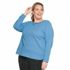 Plus Size Croft & Barrow® Athleisure Sweatshirt Blue -Croft & BarrowSales unnamed file 4520