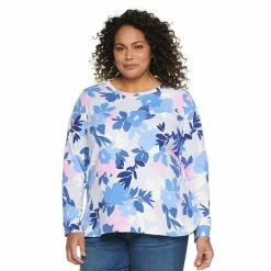 Plus Size Croft & Barrow® Athleisure Sweatshirt Blue -Croft & BarrowSales unnamed file 4521