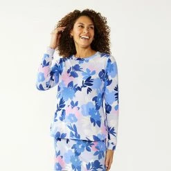 Women's Croft & Barrow® Athleisure Crewneck Sweatshirt Grey Bird Graphic