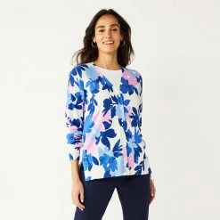 Women's Croft & Barrow® Easy Cardigan Sweater Yellow Floral