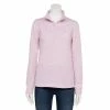 Women's Croft & Barrow® Mockneck Fleece Sweatshirt Berry Lounge Stripe