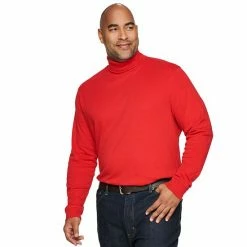 Big & Tall Croft & Barrow® Classic-Fit Extra-Soft Interlock Turtleneck Cherry