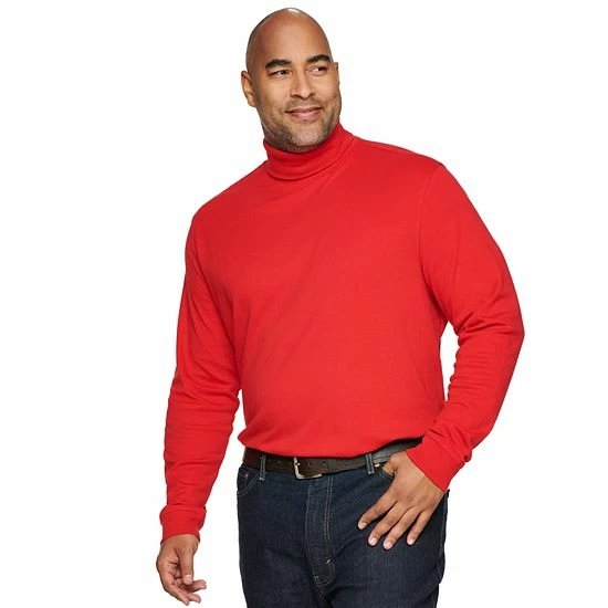 Big & Tall Croft & Barrow® Classic-Fit Extra-Soft Interlock Turtleneck Cherry