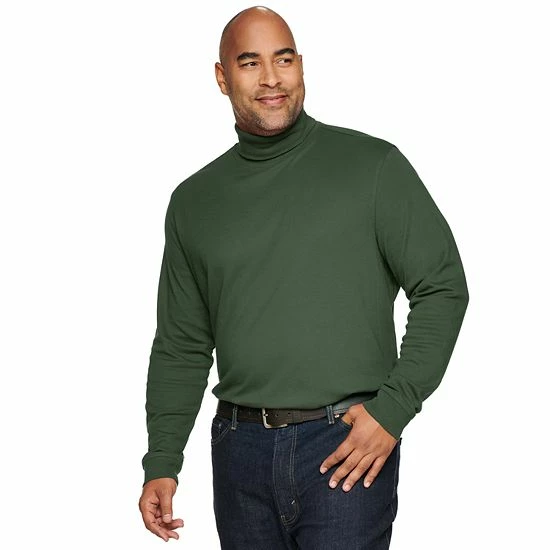 Big & Tall Croft & Barrow® Classic-Fit Extra-Soft Interlock Turtleneck Cherry - Image 2