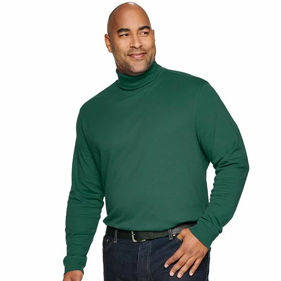 Big & Tall Croft & Barrow® Classic-Fit Extra-Soft Interlock Turtleneck Cherry - Image 4