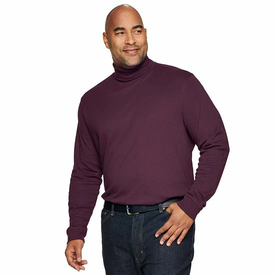 Big & Tall Croft & Barrow® Classic-Fit Extra-Soft Interlock Turtleneck Cherry - Image 5