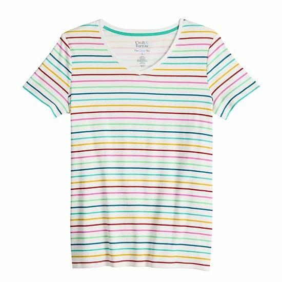 Women's Croft & Barrow® Essential V-Neck Tee White Foliage - Image 5