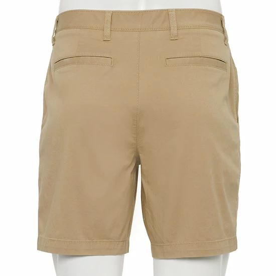Men's Croft & Barrow® 7.5-Inch Classic Flat-Front Shorts Light Khaki - Image 2