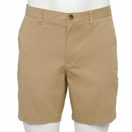 Men's Croft & Barrow® 7.5-Inch Classic Flat-Front Shorts Light Khaki - Image 6