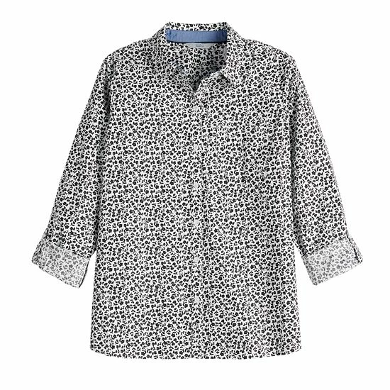 Women's Croft & Barrow® Essential Comfort Stretch Shirt Chambray - Image 4