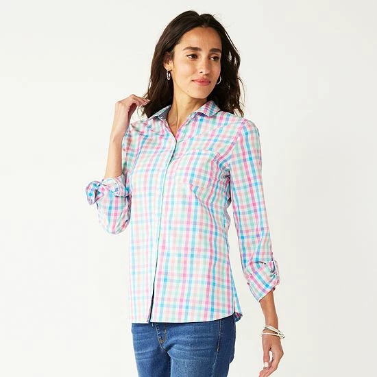 Women's Croft & Barrow® Essential Comfort Stretch Shirt Chambray - Image 5