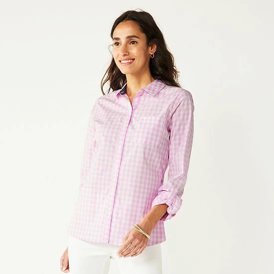 Women's Croft & Barrow® Essential Comfort Stretch Shirt Chambray - Image 6