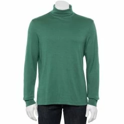 Men's Croft & Barrow® Interlock Turtleneck Sea Blue