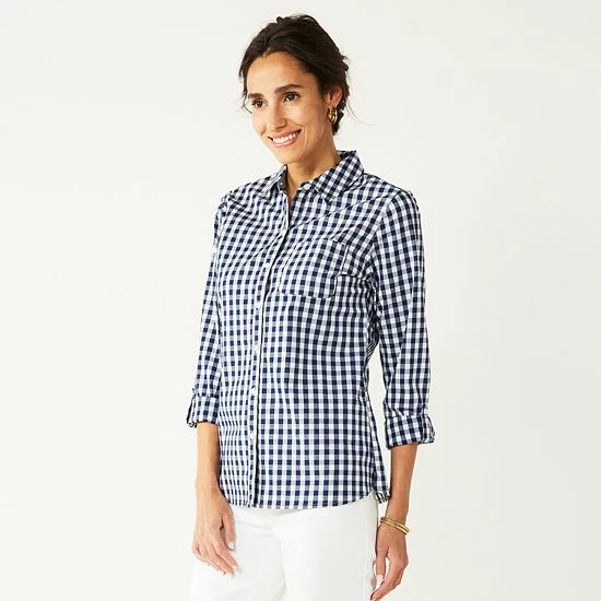 Women's Croft & Barrow® Essential Comfort Stretch Shirt Chambray - Image 8