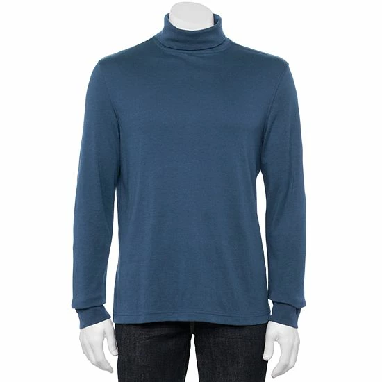 Men's Croft & Barrow® Interlock Turtleneck Sea Blue - Image 3