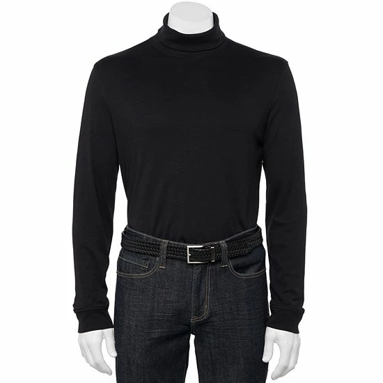 Men's Croft & Barrow® Interlock Turtleneck Sea Blue - Image 8