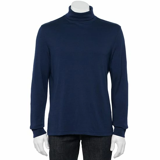 Men's Croft & Barrow® Interlock Turtleneck Sea Blue - Image 10