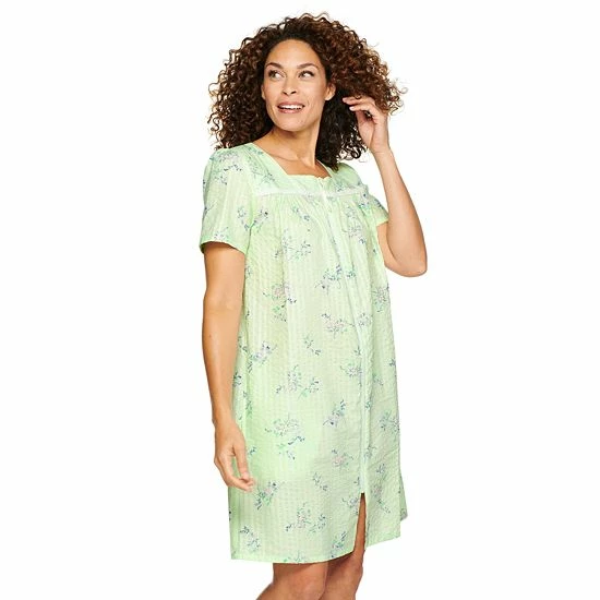 Women's Croft & Barrow® Short Sleeve Zipper Duster Navy Stripe - Image 5