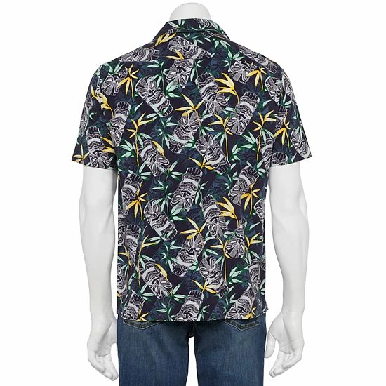 Men's Croft & Barrow® Regular-Fit Linen-Blend Button-Down Shirt Red - Image 2