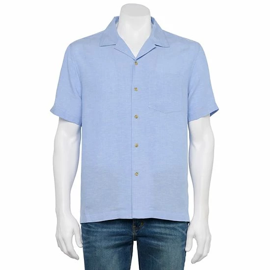 Men's Croft & Barrow® Regular-Fit Linen-Blend Button-Down Shirt Red - Image 4