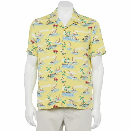 Men's Croft & Barrow® Regular-Fit Linen-Blend Button-Down Shirt Red - Image 7