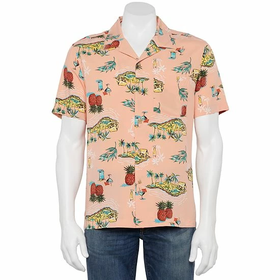 Men's Croft & Barrow® Regular-Fit Linen-Blend Button-Down Shirt Red - Image 8