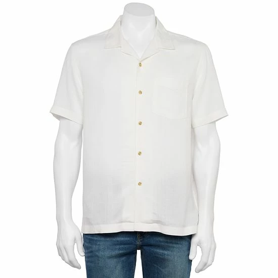 Men's Croft & Barrow® Regular-Fit Linen-Blend Button-Down Shirt Red - Image 16