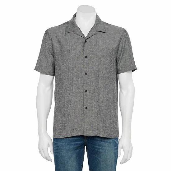 Men's Croft & Barrow® Regular-Fit Linen-Blend Button-Down Shirt Red - Image 17