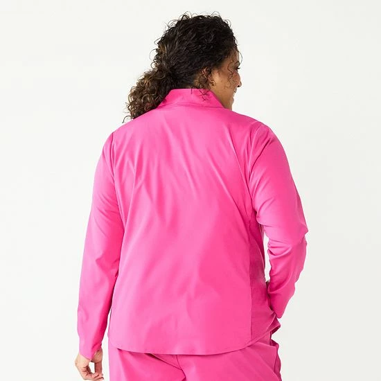 Plus Size Croft & Barrow® Classic Comfort Collection 1/4-Zip Jacket Black - Image 2