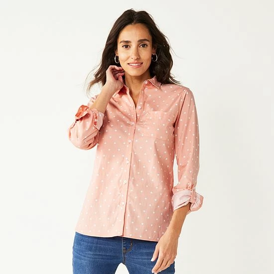 Women's Croft & Barrow® Essential Comfort Stretch Shirt Chambray - Image 17