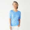 Women's Croft & Barrow® Ribbed Scoopneck Tee Blue Dragonfly