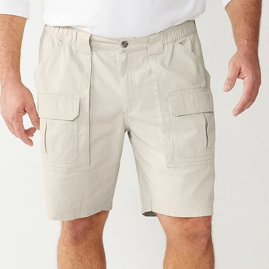 Big & Tall Croft & Barrow® Side Elastic Cargo Shorts Khaki - Image 3