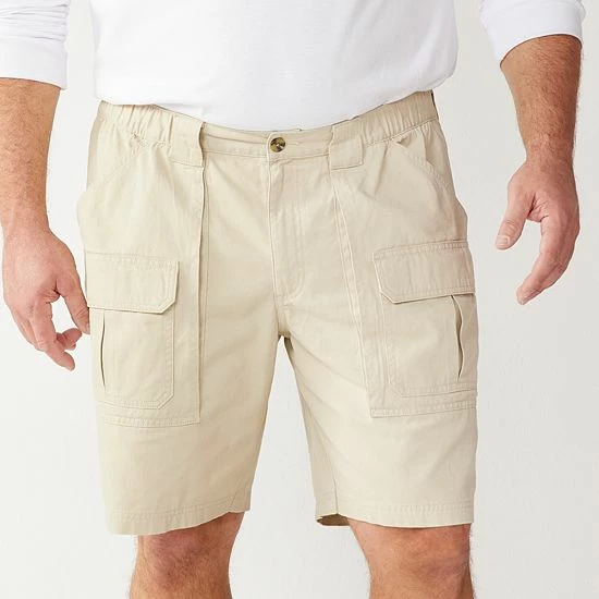 Big & Tall Croft & Barrow® Side Elastic Cargo Shorts Khaki - Image 6