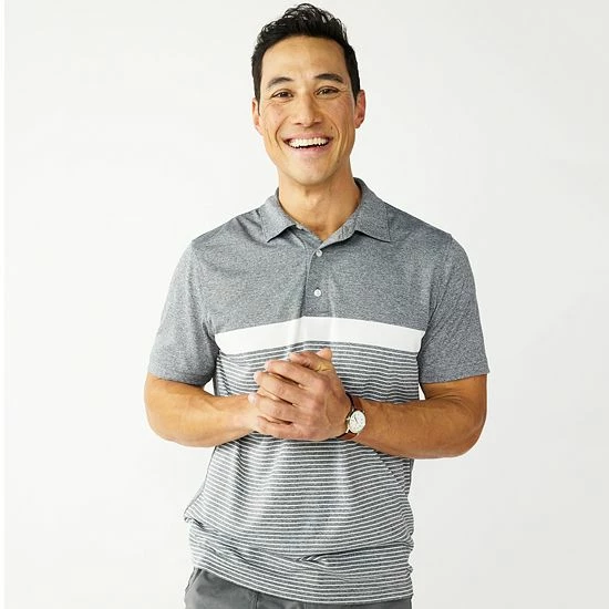 Men's Croft & Barrow® Slim-Fit Striped Polo Coral - Image 3